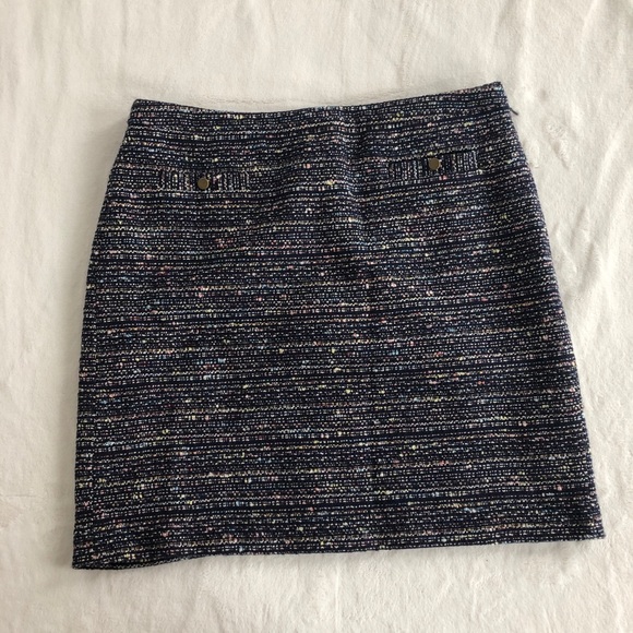 Loft navy boucle skirt with pockets - Picture 1 of 5